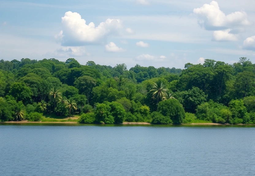 Representação visual de Rio Negro inicia vazante em Manaus após recuo de 12 cm em uma semana