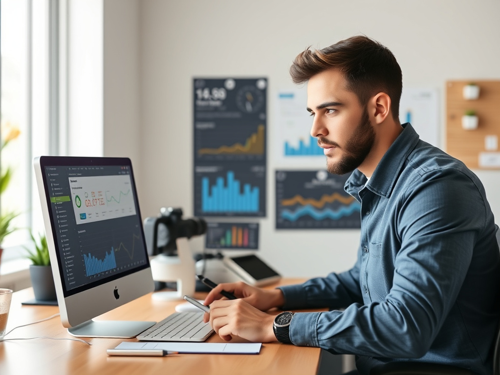 professional web developer optimizing website with SEO tools and analytics dashboards
