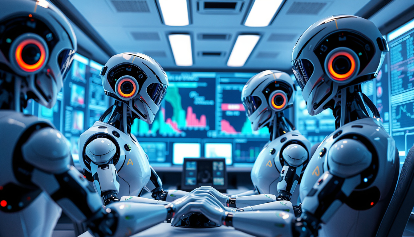  Human-like AI agents collaborating in a high-tech control room