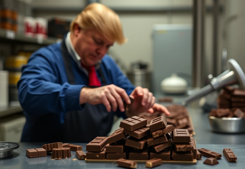 Representação visual de How Trump's Tariffs Boost Chocolate Makers in Canada and Mexico Over US Competitors