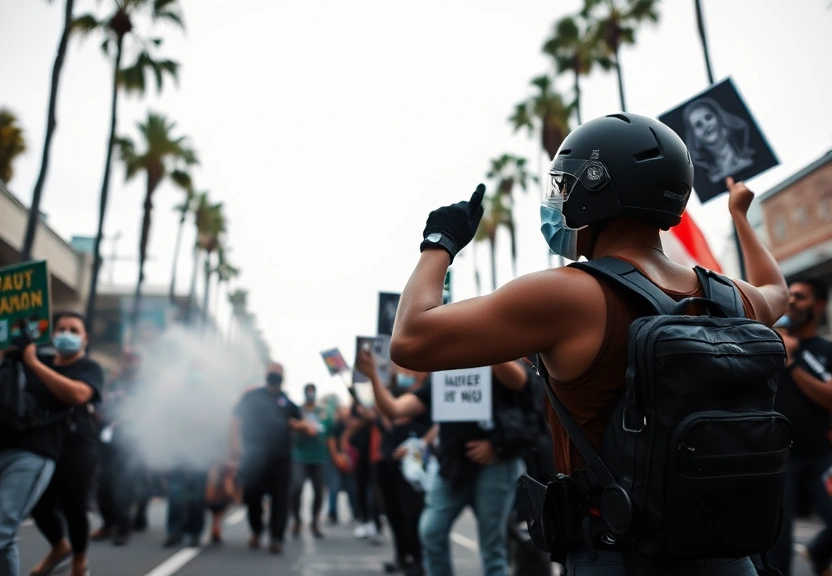 Representação visual de Unfolding Los Angeles Protests: A Visual Journey Through the Streets