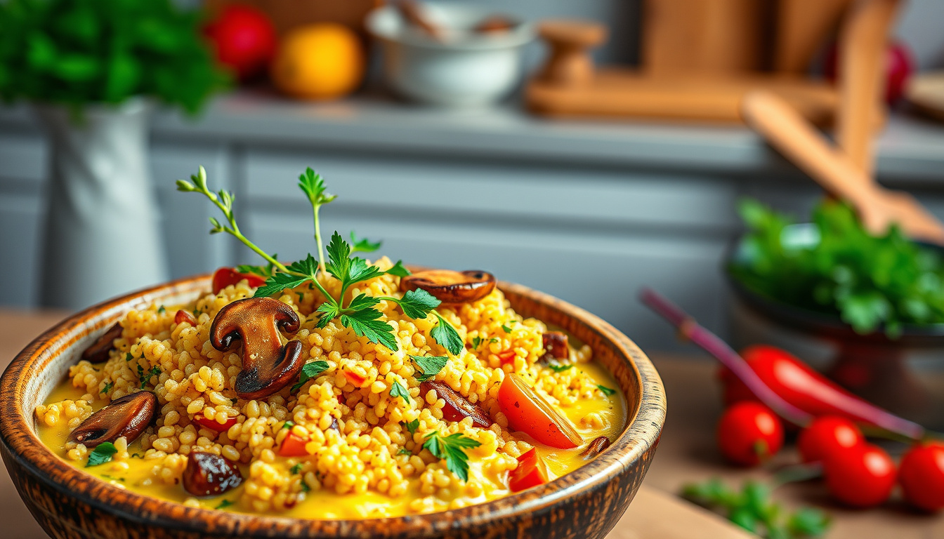 Quick & Creamy Mushroom Quinoa Risotto: A Gluten-Free, Vegan Delight in 30 Minutes!