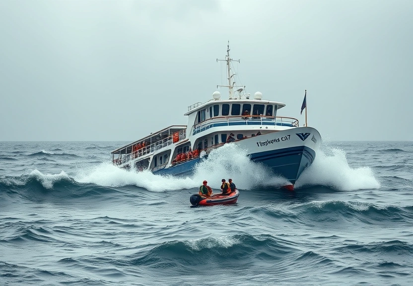 Representação visual de Tragédia no Vietnã: 34 mortos após barco de turismo naufragar em tempestade violenta