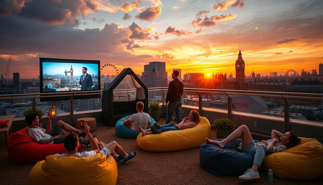 Enjoying rooftop cinemas across London during summer evenings