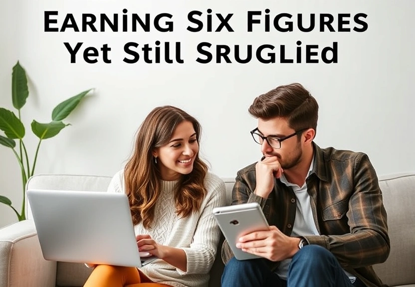 Representação visual de Earning Six Figures Yet Still Struggling: The Hidden Money Worries