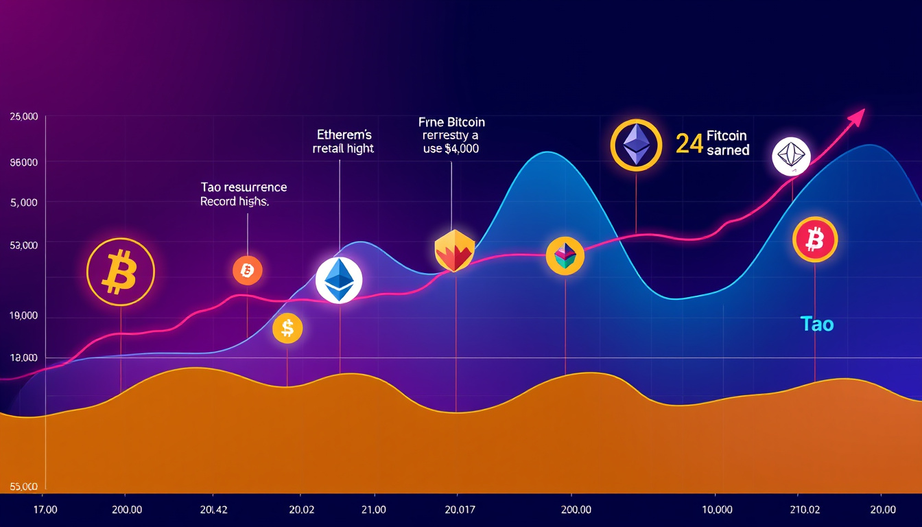 Remarkable Milestones: Bitcoin's Record Highs, Ethereum's Rally to $4K, ENA Surge, and Tao's Resurgence