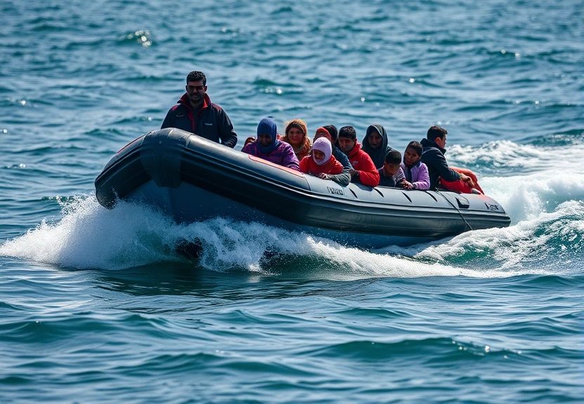Representação visual de Governo britânico apoia polícia francesa na imobilização de barcos de migrantes