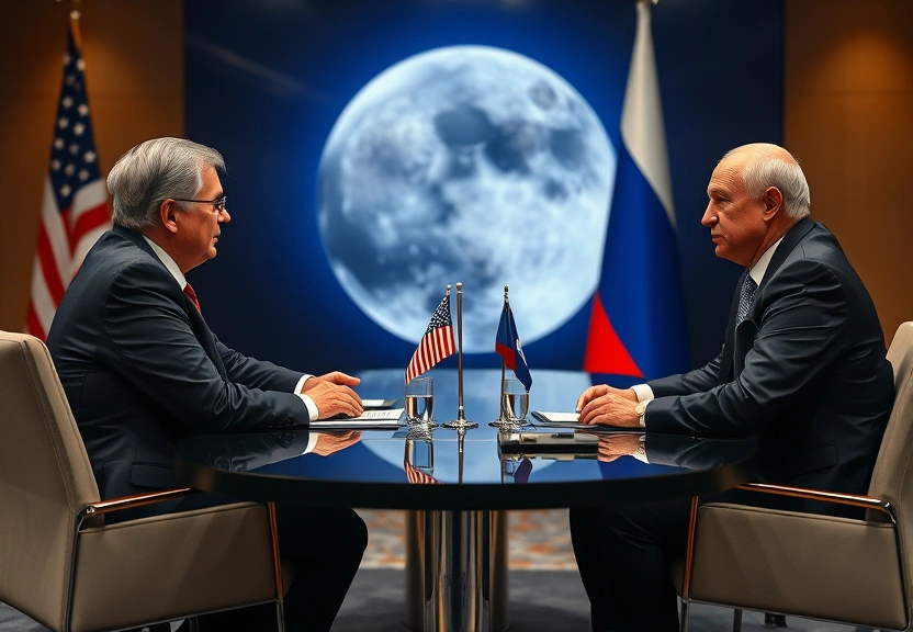 Representação visual de US and Russian Space Leaders Discuss Historic Moon Collaboration in Florida Meeting