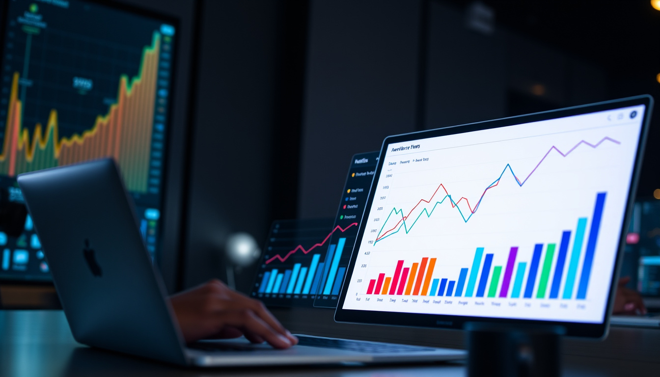  Digital marketing expert analyzing growth charts with audience metrics