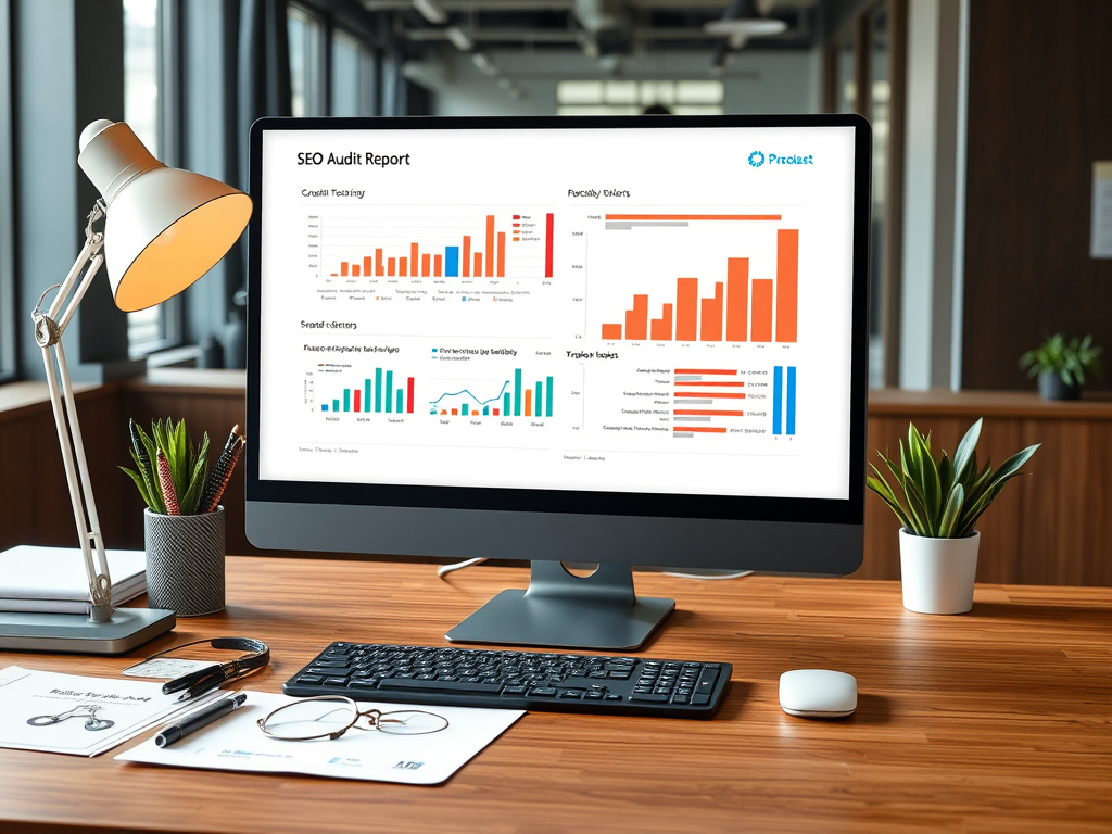 professional SEO audit report on a corporate desk