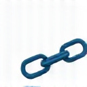 3D rendered icon of a broken chain with dollar signs, symbolizing freedom from debt, blue and gold colors, minimalist modern design